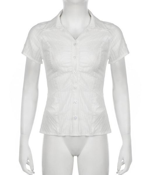 VIBGYOR(ヴィブジョー)の「【LAMPOON】ストライプタイトシャツ(シャツ/ブラウス・レディース・ホワイト・SMALL/MEDIUM/LARGE)」の9枚目の写真