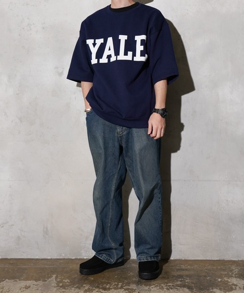 SUNNY  SPORTS（サニースポーツ）の「The BOOK STORE / ブックストア YALE SS SWEAT イェール大学 半袖スウェット オーバーサイズ（スウェット・メンズ・ネイビー/ホワイト・LARGE/X-LARGE/MEDIUM）」の18枚目の写真