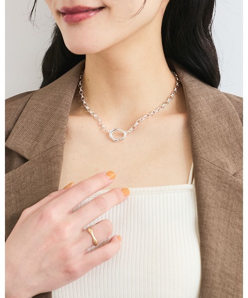 VIS(ビス)の「リングトップチェーンネックレス(ネックレス・レディース・シルバー/ゴールド・FREE)」の2枚目の写真