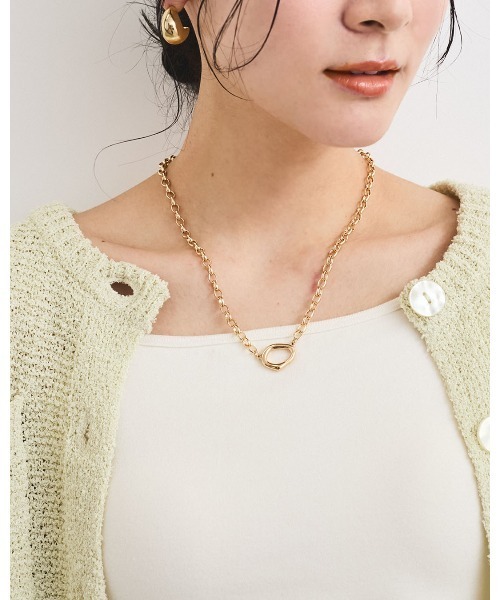 VIS(ビス)の「リングトップチェーンネックレス(ネックレス・レディース・シルバー/ゴールド・FREE)」の1枚目の写真