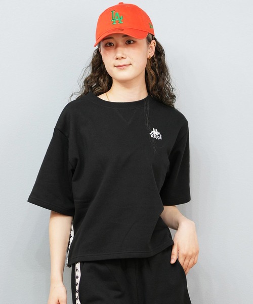 Kappa(カッパ)の「Kappa/カッパ スウェット トレーナー 半袖Tシャツ セットアップ 215935(スウェット・レディース・ピンク/ホワイト/ブラック・L/M)」の1枚目の写真