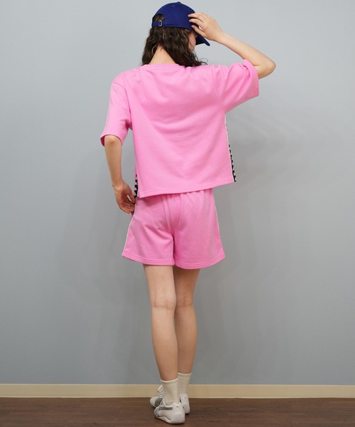 Kappa(カッパ)の「Kappa/カッパ スウェット トレーナー 半袖Tシャツ セットアップ 215935(スウェット・レディース・ピンク/ホワイト/ブラック・L/M)」の6枚目の写真