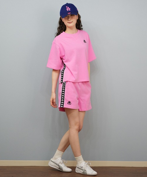 Kappa(カッパ)の「Kappa/カッパ スウェット トレーナー 半袖Tシャツ セットアップ 215935(スウェット・レディース・ピンク/ホワイト/ブラック・L/M)」の7枚目の写真