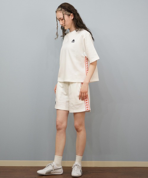 Kappa(カッパ)の「Kappa/カッパ スウェット トレーナー 半袖Tシャツ セットアップ 215935(スウェット・レディース・ピンク/ホワイト/ブラック・L/M)」の18枚目の写真