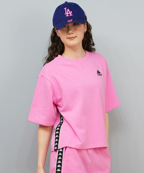 Kappa(カッパ)の「Kappa/カッパ スウェット トレーナー 半袖Tシャツ セットアップ 215935(スウェット・レディース・ピンク/ホワイト/ブラック・L/M)」の16枚目の写真