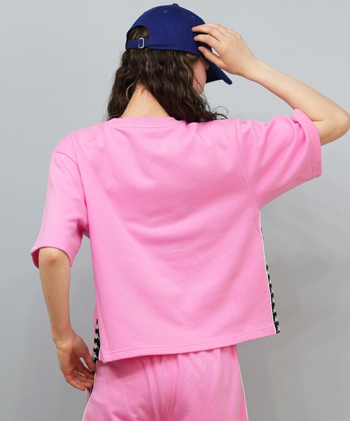 Kappa(カッパ)の「Kappa/カッパ スウェット トレーナー 半袖Tシャツ セットアップ 215935(スウェット・レディース・ピンク/ホワイト/ブラック・L/M)」の17枚目の写真