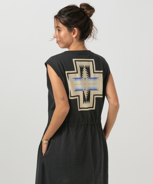 PENDLETON(ペンドルトン)の「【PENDLETON(ペンドルトン)】別注ノースリーブワンピース(ワンピース・レディース・ブラック/オートミール・FREE)」の4枚目の写真