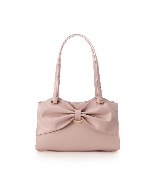 Samantha Thavasa(サマンサタバサ)の「ドレープリボンレザートートバッグ(トートバッグ・レディース・ブラック/ベージュ/ピンクベージュ/オフホワイト・FREE)」の1枚目の写真