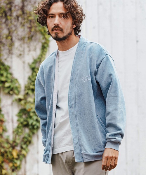 1minute 1second(ワンミニットワンセカンド)の「mcg3621-knit denim embroidery cardigan ニットデニムカーディガン(カーディガン/ボレロ・メンズ・ブルー系その他/ライトインディゴブルー・S/M/L/XL)」の5枚目の写真