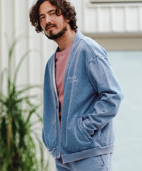 mcg3621-knit denim embroidery cardigan ニットデニムカーディガン
