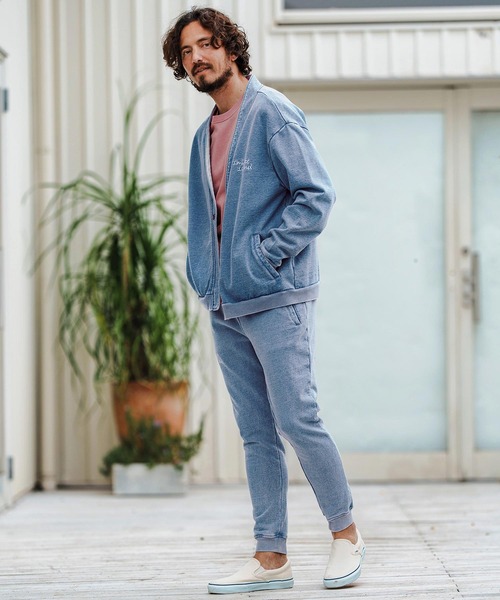 mcg3621-knit denim embroidery cardigan ニットデニムカーディガン