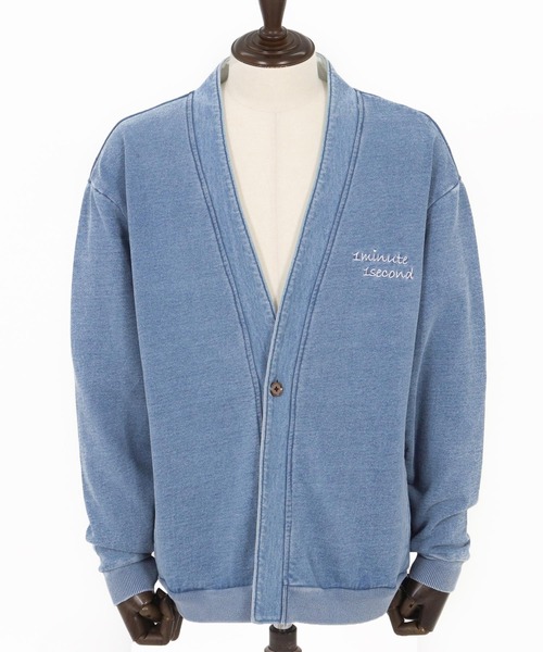 1minute 1second(ワンミニットワンセカンド)の「mcg3621-knit denim embroidery cardigan ニットデニムカーディガン(カーディガン/ボレロ・メンズ・ブルー系その他/ライトインディゴブルー・S/M/L/XL)」の19枚目の写真
