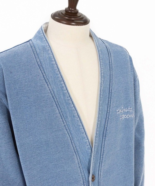 1minute 1second(ワンミニットワンセカンド)の「mcg3621-knit denim embroidery cardigan ニットデニムカーディガン(カーディガン/ボレロ・メンズ・ブルー系その他/ライトインディゴブルー・S/M/L/XL)」の21枚目の写真