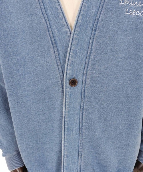 1minute 1second(ワンミニットワンセカンド)の「mcg3621-knit denim embroidery cardigan ニットデニムカーディガン(カーディガン/ボレロ・メンズ・ブルー系その他/ライトインディゴブルー・S/M/L/XL)」の22枚目の写真