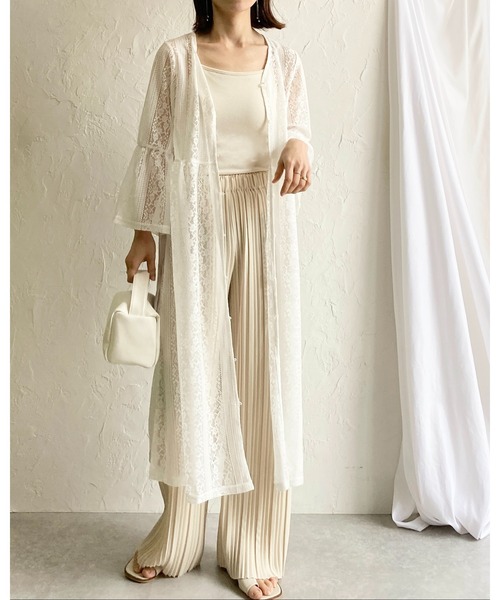 She's Closet(シーズクローゼット)の「半端袖ボリュームスリーブ深Vネックロング丈レースワンピース(ワンピース・レディース・ライトベージュ/オフホワイト/ブラック・FREE)」の17枚目の写真