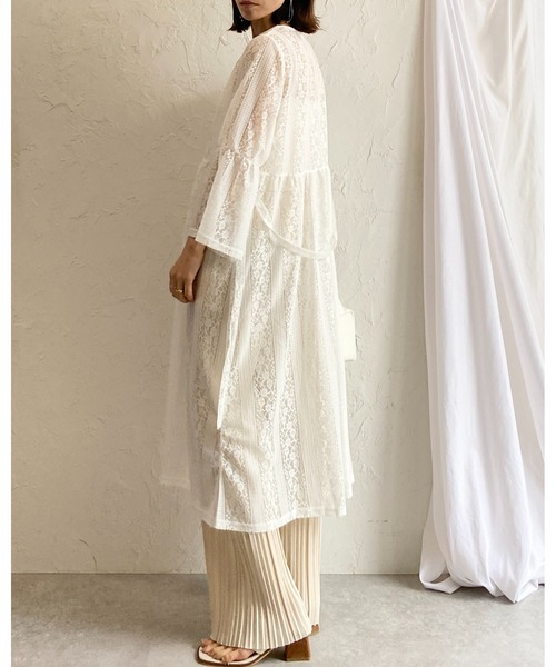 She's Closet(シーズクローゼット)の「半端袖ボリュームスリーブ深Vネックロング丈レースワンピース(ワンピース・レディース・ライトベージュ/オフホワイト/ブラック・FREE)」の20枚目の写真