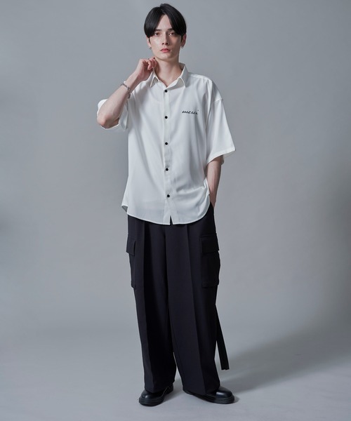 BROWNY(ブラウニー)の「BROWNY/アムンゼンワンポイントBIGシャツ(シャツ/ブラウス・メンズ・ホワイト/ブラック/サックスブルー・MEDIUM/LARGE)」の4枚目の写真