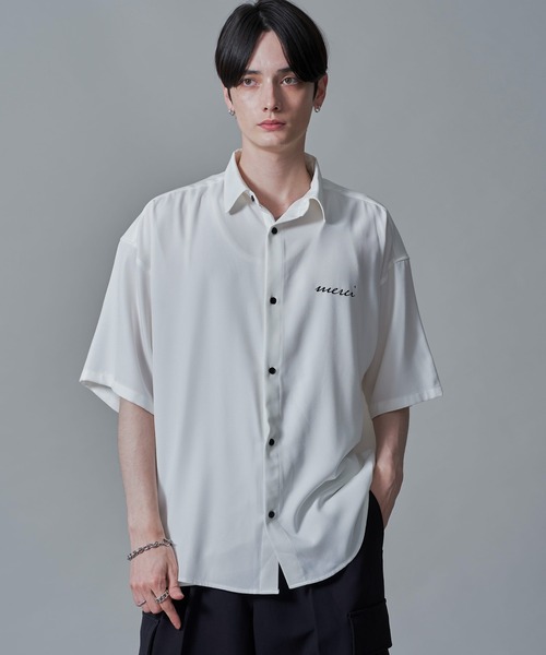 BROWNY(ブラウニー)の「BROWNY/アムンゼンワンポイントBIGシャツ(シャツ/ブラウス・メンズ・ホワイト/ブラック/サックスブルー・MEDIUM/LARGE)」の9枚目の写真