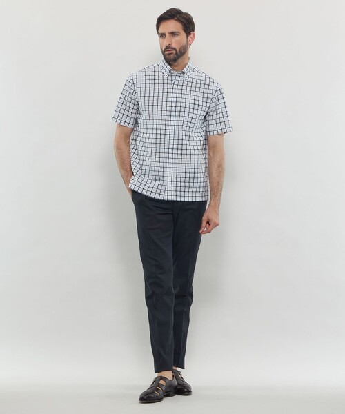 MACKINTOSH LONDON（マッキントッシュ ロンドン）の「シアサッカーギンガム 半袖ボタンダウンシャツ（シャツ/ブラウス・メンズ・ブラウン系その他3/ブルー/イエロー・XL/L/M）」の12枚目の写真