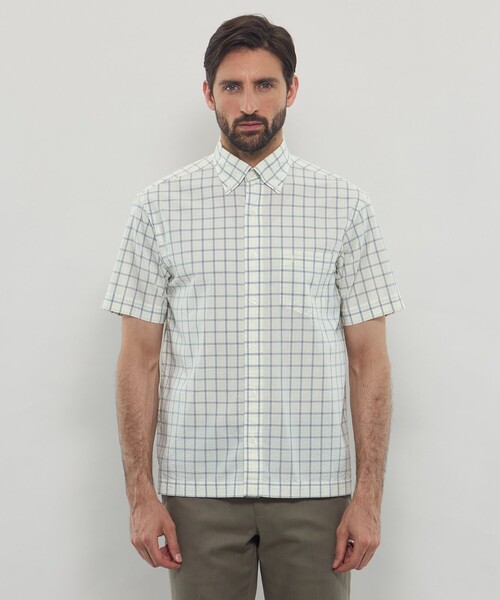 MACKINTOSH LONDON（マッキントッシュ ロンドン）の「シアサッカーギンガム 半袖ボタンダウンシャツ（シャツ/ブラウス・メンズ・ブラウン系その他3/ブルー/イエロー・XL/L/M）」の7枚目の写真