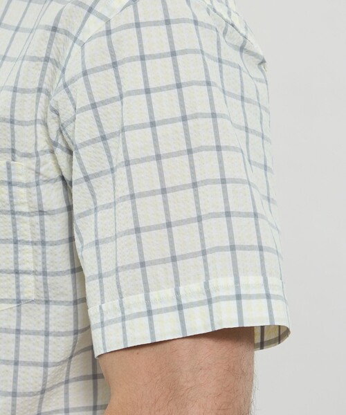 MACKINTOSH LONDON（マッキントッシュ ロンドン）の「シアサッカーギンガム 半袖ボタンダウンシャツ（シャツ/ブラウス・メンズ・ブラウン系その他3/ブルー/イエロー・XL/L/M）」の10枚目の写真