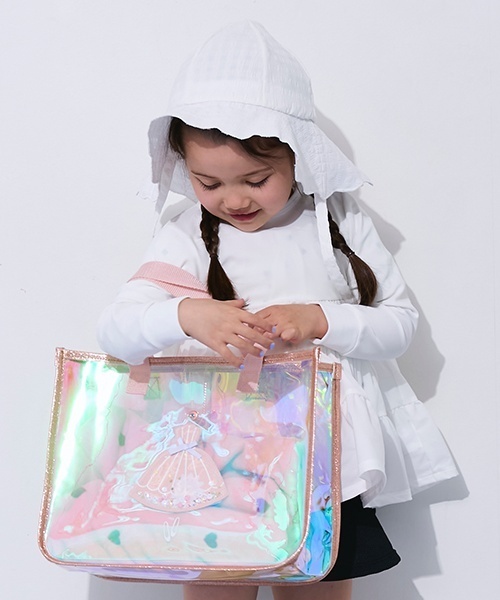 petit main(プティマイン)の「【SWIM】モチーフプールバッグ(スイムグッズ・キッズ・ライトピンク/ラベンダー/レインボー/グレー/ライトブルー/アイボリー・F)」の4枚目の写真