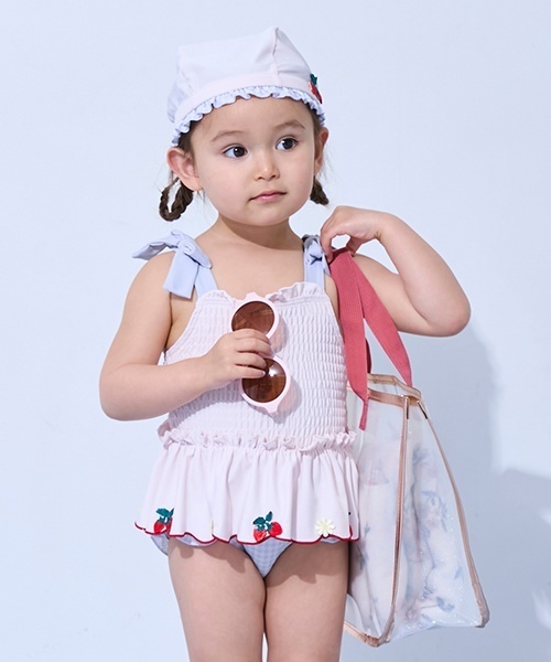 petit main(プティマイン)の「【SWIM】モチーフプールバッグ(スイムグッズ・キッズ・ライトピンク/ラベンダー/レインボー/グレー/ライトブルー/アイボリー・F)」の16枚目の写真