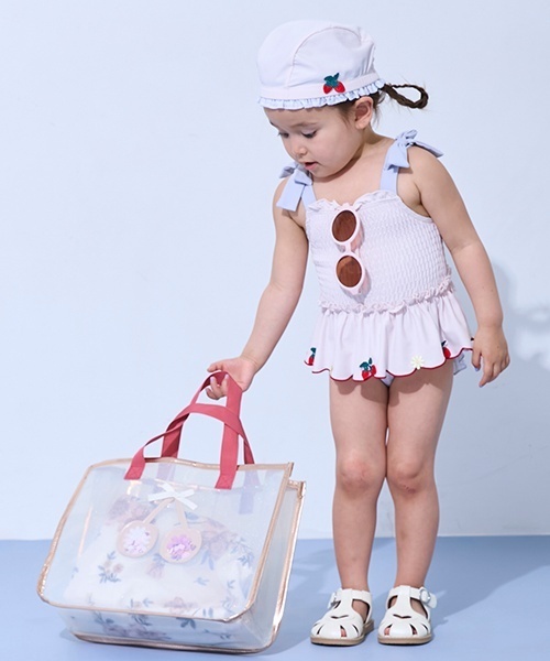 petit main(プティマイン)の「【SWIM】モチーフプールバッグ(スイムグッズ・キッズ・ライトピンク/ラベンダー/レインボー/グレー/ライトブルー/アイボリー・F)」の15枚目の写真