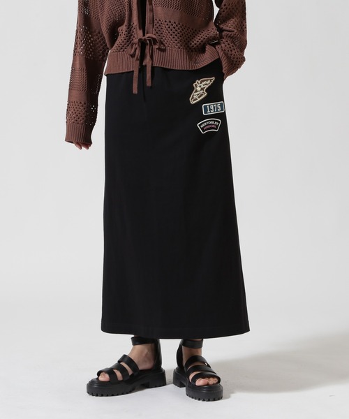 AVIREX（アヴィレックス）の「《WEB&DEPOT限定》JERSEY SKIRT PATCHED/ジャージ スカート パッチ（スカート・レディース・ホワイト/ブルー系その他/ブラック・F）」の12枚目の写真