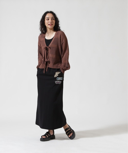 AVIREX（アヴィレックス）の「《WEB&DEPOT限定》JERSEY SKIRT PATCHED/ジャージ スカート パッチ（スカート・レディース・ホワイト/ブルー系その他/ブラック・F）」の10枚目の写真