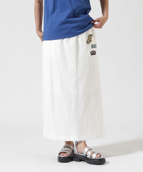 AVIREX（アヴィレックス）の「《WEB&DEPOT限定》JERSEY SKIRT PATCHED/ジャージ スカート パッチ（スカート・レディース・ホワイト/ブルー系その他/ブラック・F）」の9枚目の写真