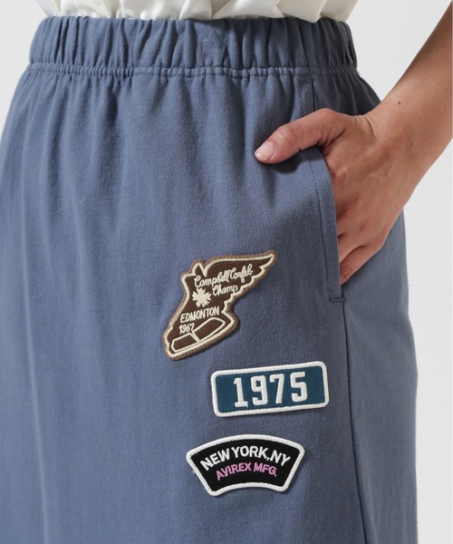 AVIREX（アヴィレックス）の「《WEB&DEPOT限定》JERSEY SKIRT PATCHED/ジャージ スカート パッチ（スカート・レディース・ホワイト/ブルー系その他/ブラック・F）」の15枚目の写真
