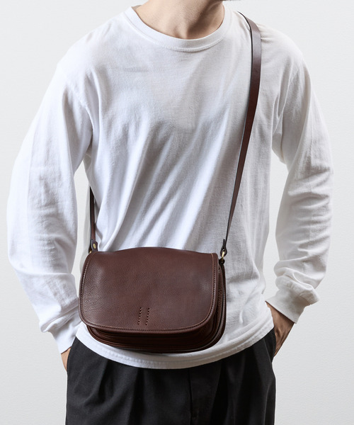 SLOW（スロウ）の「SLOW スロウ / cb-mailbag- クロムステアレザーショルダーバッグ 牛革メールバッグ / 858S55R（ショルダーバッグ・メンズ・ブラック/チョコ・FREE）」の12枚目の写真