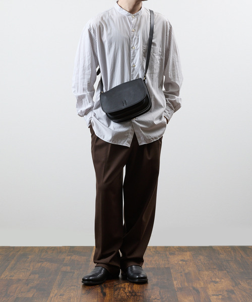 SLOW（スロウ）の「SLOW スロウ / cb-mailbag- クロムステアレザーショルダーバッグ 牛革メールバッグ / 858S55R（ショルダーバッグ・メンズ・ブラック/チョコ・FREE）」の8枚目の写真