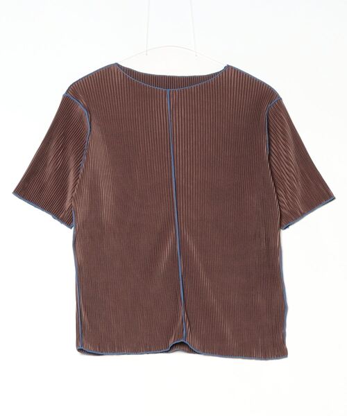 Per sist ence(パーシエンス)の「プリーツメローバイカラー半袖トップス(Tシャツ/カットソー・レディース・アイボリー/ブラック/グレー/ブラウン/ベージュ・ONE SIZE)」の4枚目の写真