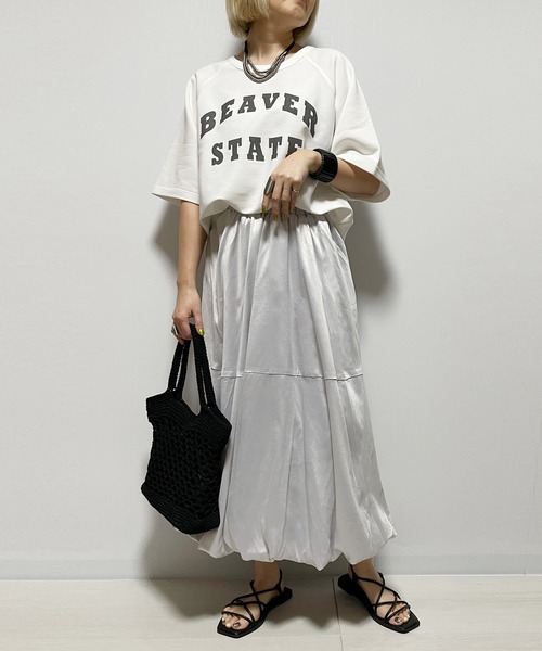 Fizz（フィズ）の「【Fizz/フィズ】　箔プリントバルーンスカート（スカート・レディース・ベージュ/グレー・FREE）」の3枚目の写真