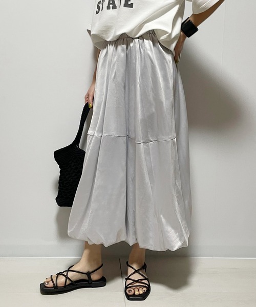 Fizz（フィズ）の「【Fizz/フィズ】　箔プリントバルーンスカート（スカート・レディース・ベージュ/グレー・FREE）」の6枚目の写真