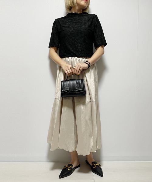 Fizz（フィズ）の「【Fizz/フィズ】　箔プリントバルーンスカート（スカート・レディース・ベージュ/グレー・FREE）」の7枚目の写真