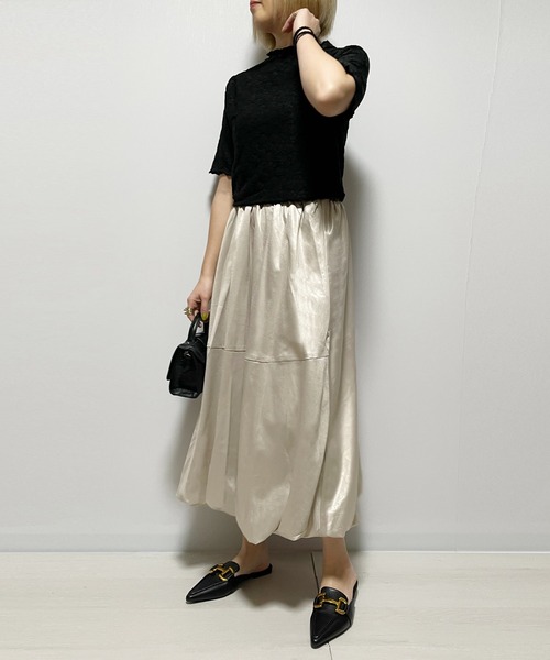 Fizz（フィズ）の「【Fizz/フィズ】　箔プリントバルーンスカート（スカート・レディース・ベージュ/グレー・FREE）」の8枚目の写真