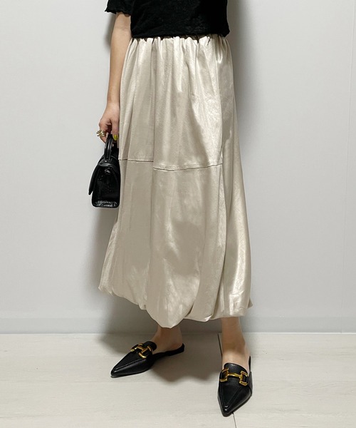 Fizz（フィズ）の「【Fizz/フィズ】　箔プリントバルーンスカート（スカート・レディース・ベージュ/グレー・FREE）」の9枚目の写真