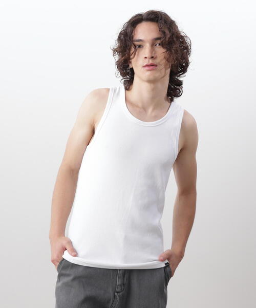 MANASTASH（マナスタッシュ）の「MANASTASH/マナスタッシュ/RIB TANK TOPS(2P)（タンクトップ・メンズ・ホワイト/その他24/ブラック・XL/S/L/M）」の15枚目の写真