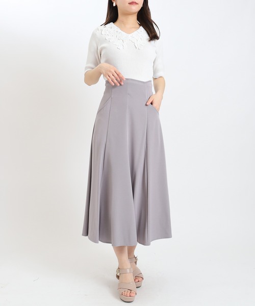 ASTORIA ODIER（アストリアオディール）の「(接触冷感/暑さ対策)襟リボンレースリブニット（ニット/セーター・レディース・ブラック/パープル/ラベンダー/ホワイト/ワイン/アイボリー/ブラウン・MEDIUM）」の15枚目の写真