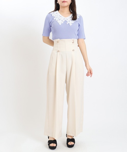 ASTORIA ODIER（アストリアオディール）の「(接触冷感/暑さ対策)襟リボンレースリブニット（ニット/セーター・レディース・ブラック/パープル/ラベンダー/ホワイト/ワイン/アイボリー/ブラウン・MEDIUM）」の11枚目の写真