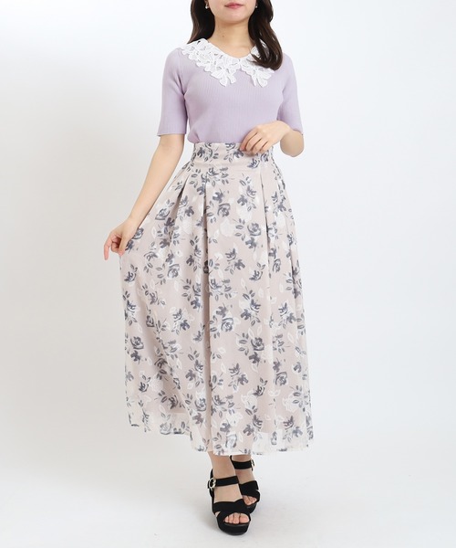 ASTORIA ODIER（アストリアオディール）の「(接触冷感/暑さ対策)襟リボンレースリブニット（ニット/セーター・レディース・ブラック/パープル/ラベンダー/ホワイト/ワイン/アイボリー/ブラウン・MEDIUM）」の19枚目の写真