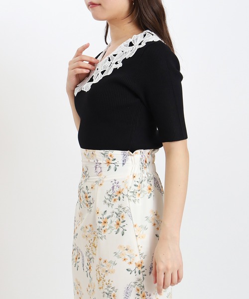 ASTORIA ODIER（アストリアオディール）の「(接触冷感/暑さ対策)襟リボンレースリブニット（ニット/セーター・レディース・ブラック/パープル/ラベンダー/ホワイト/ワイン/アイボリー/ブラウン・MEDIUM）」の21枚目の写真