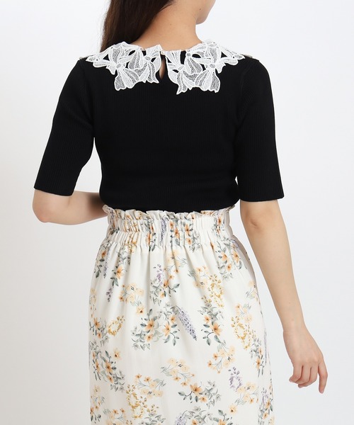 ASTORIA ODIER（アストリアオディール）の「(接触冷感/暑さ対策)襟リボンレースリブニット（ニット/セーター・レディース・ブラック/パープル/ラベンダー/ホワイト/ワイン/アイボリー/ブラウン・MEDIUM）」の22枚目の写真