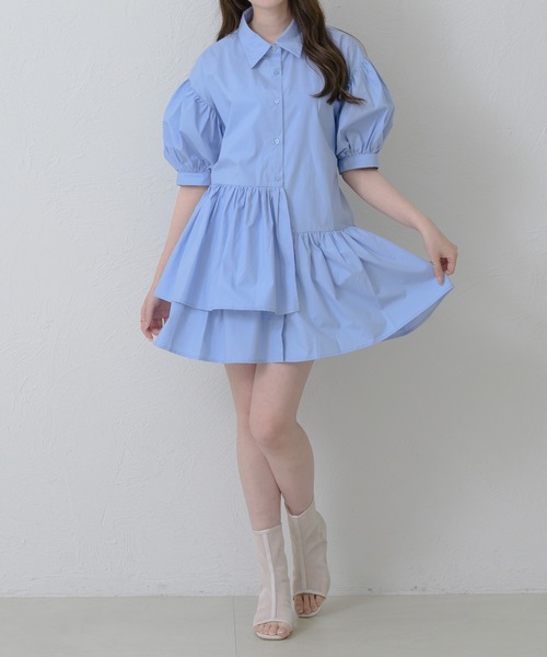 セール】asymmetry tiered short sleeve tunic / アシメ