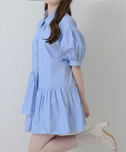 セール】asymmetry tiered short sleeve tunic / アシメ