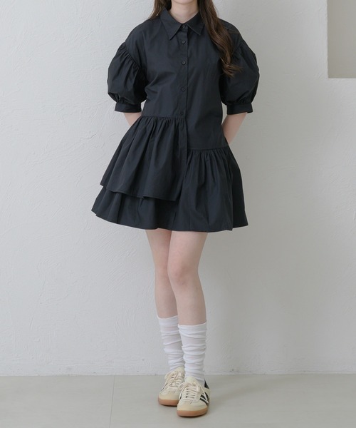 セール】asymmetry tiered short sleeve tunic / アシメ