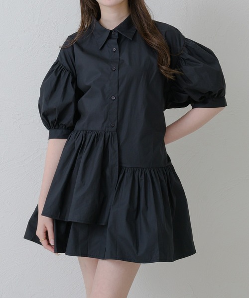 セール】asymmetry tiered short sleeve tunic / アシメ
